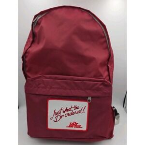 New Vintage Dr Pepper "Just what the Doctor Ordered" Burgundy Backpack 18"X 12"